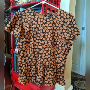 Who What Wear Flounce Sleeve Top